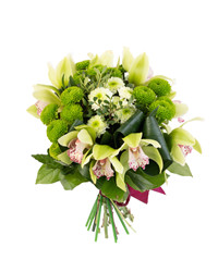 orchids with chrysanthemums