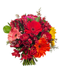 alstroemerias roses and gerberas bouquet