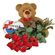 red roses with teddy and chocolates. Istanbul